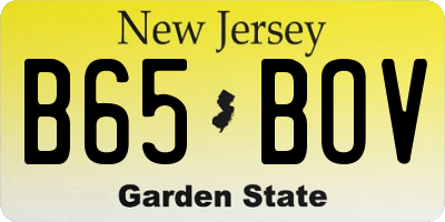 NJ license plate B65BOV