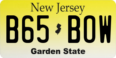 NJ license plate B65BOW