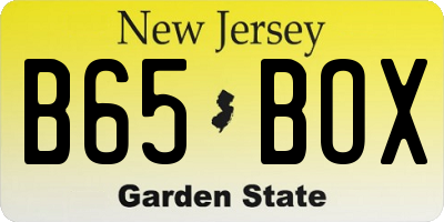 NJ license plate B65BOX