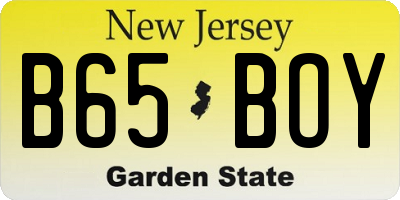 NJ license plate B65BOY