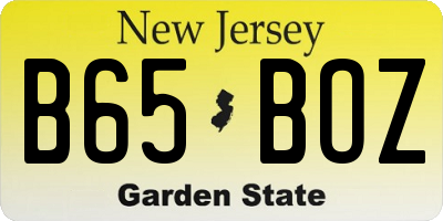 NJ license plate B65BOZ