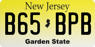 NJ license plate B65BPB
