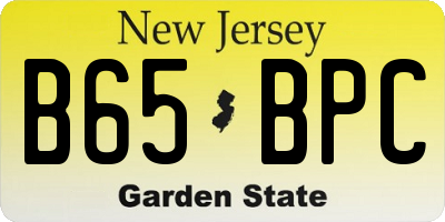 NJ license plate B65BPC