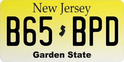 NJ license plate B65BPD
