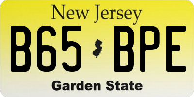 NJ license plate B65BPE