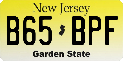 NJ license plate B65BPF