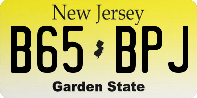 NJ license plate B65BPJ