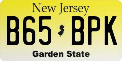 NJ license plate B65BPK