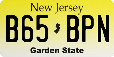 NJ license plate B65BPN