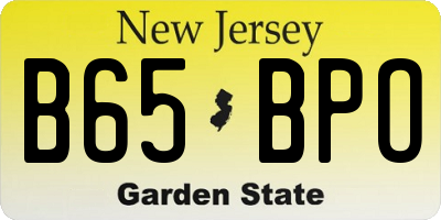 NJ license plate B65BPO