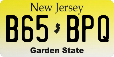 NJ license plate B65BPQ