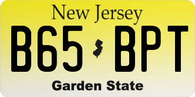 NJ license plate B65BPT