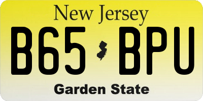 NJ license plate B65BPU