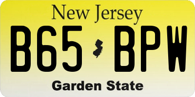 NJ license plate B65BPW