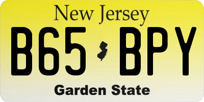NJ license plate B65BPY