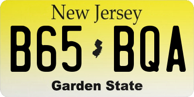 NJ license plate B65BQA