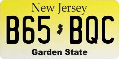 NJ license plate B65BQC