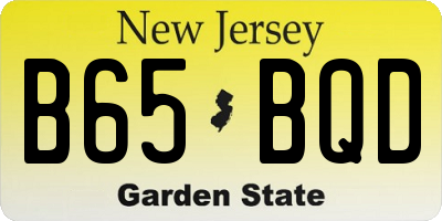 NJ license plate B65BQD