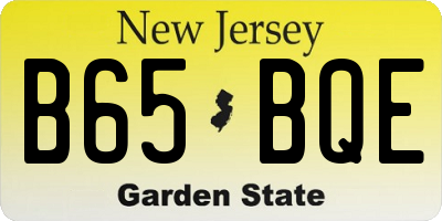 NJ license plate B65BQE