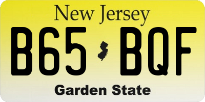 NJ license plate B65BQF
