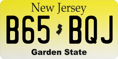 NJ license plate B65BQJ
