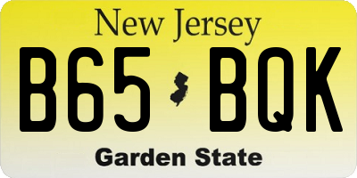 NJ license plate B65BQK