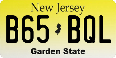 NJ license plate B65BQL