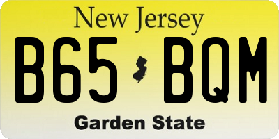 NJ license plate B65BQM