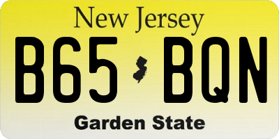 NJ license plate B65BQN