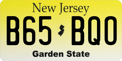NJ license plate B65BQO