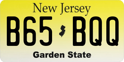 NJ license plate B65BQQ