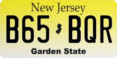 NJ license plate B65BQR