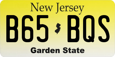 NJ license plate B65BQS