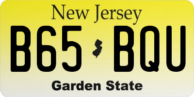 NJ license plate B65BQU