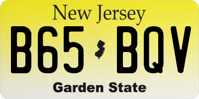 NJ license plate B65BQV