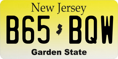 NJ license plate B65BQW