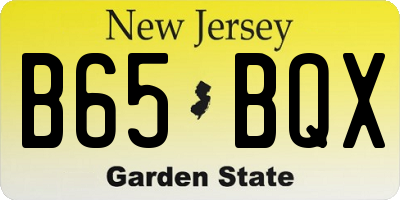 NJ license plate B65BQX