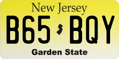 NJ license plate B65BQY