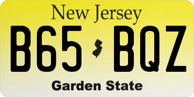 NJ license plate B65BQZ