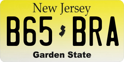 NJ license plate B65BRA