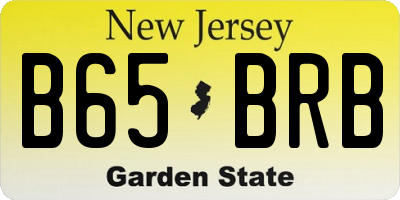 NJ license plate B65BRB