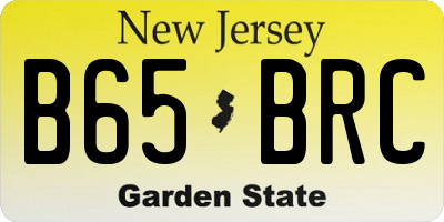 NJ license plate B65BRC