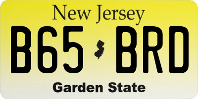 NJ license plate B65BRD