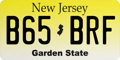 NJ license plate B65BRF