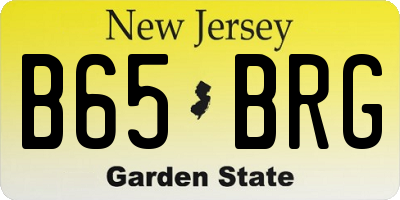NJ license plate B65BRG