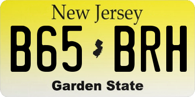 NJ license plate B65BRH