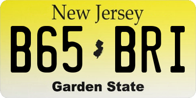 NJ license plate B65BRI