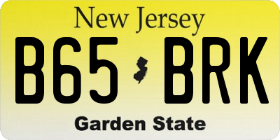 NJ license plate B65BRK