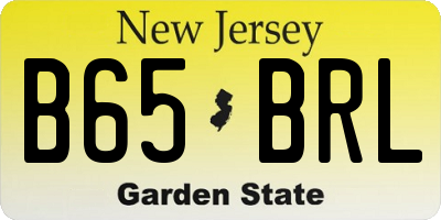 NJ license plate B65BRL