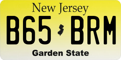NJ license plate B65BRM